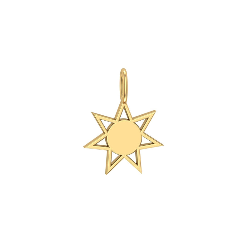 Solid Gold Sun Charm