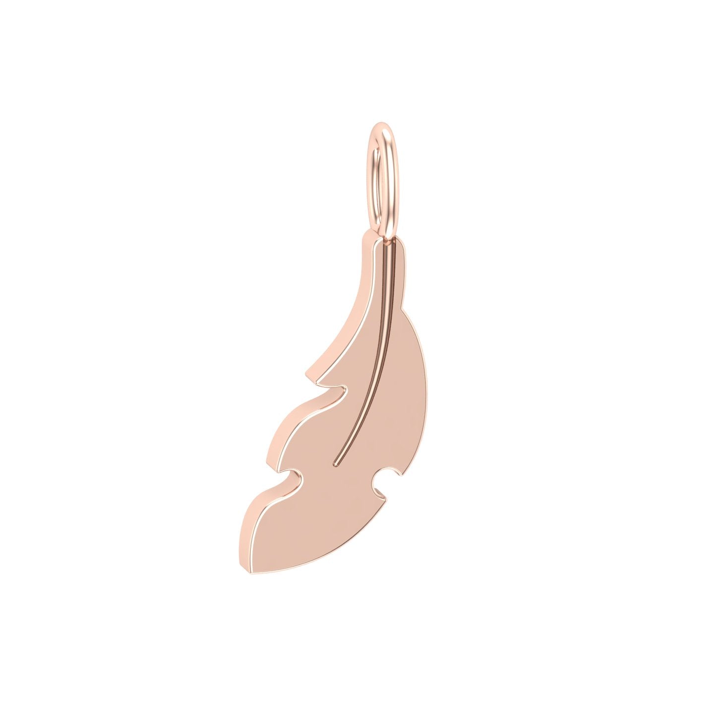 Solid Gold Feather Charm