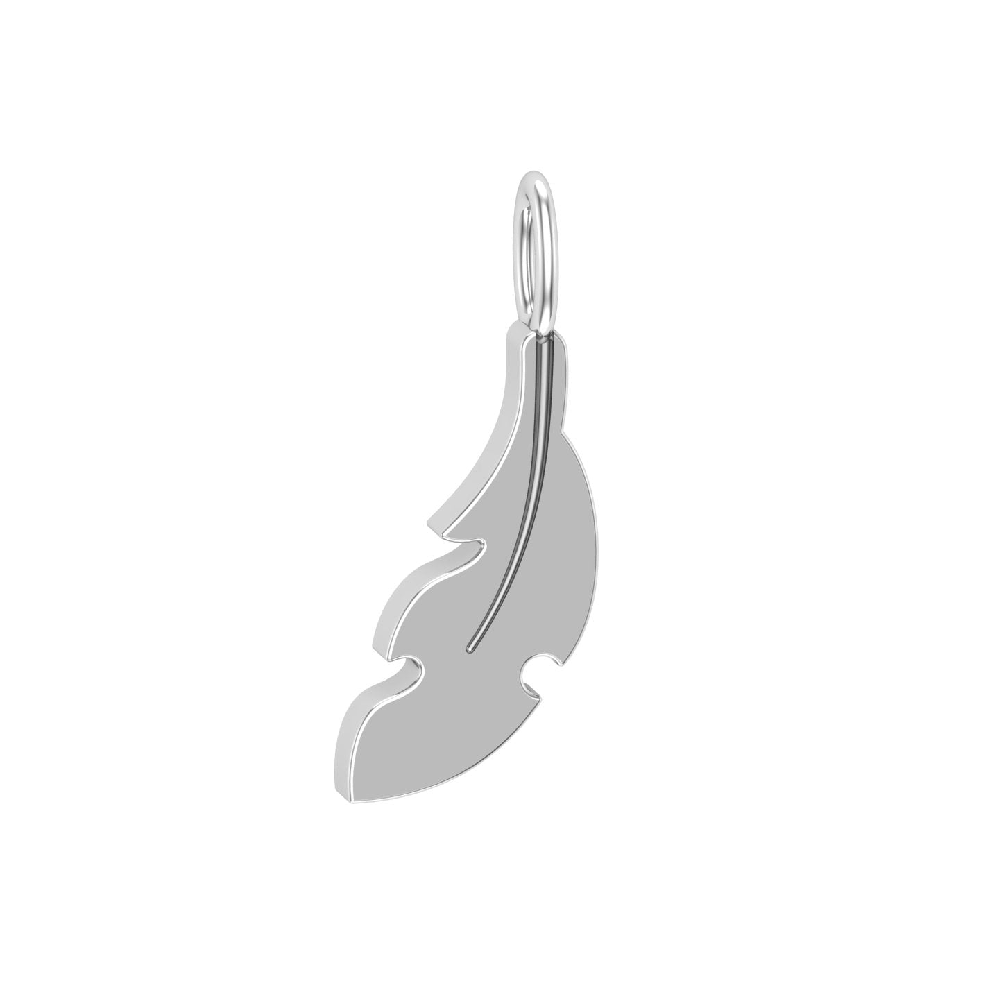 Solid Gold Feather Charm