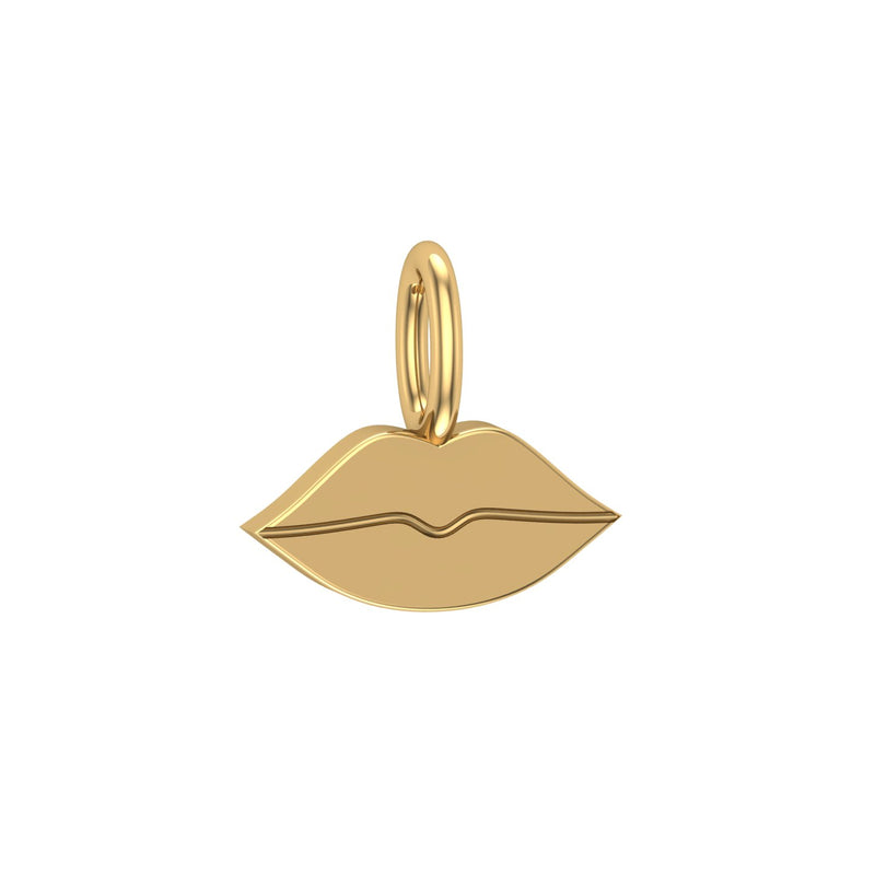 Solid Gold Lips Charm