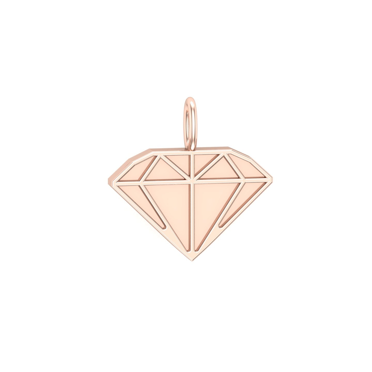Solid Gold Diamond Shape Charm