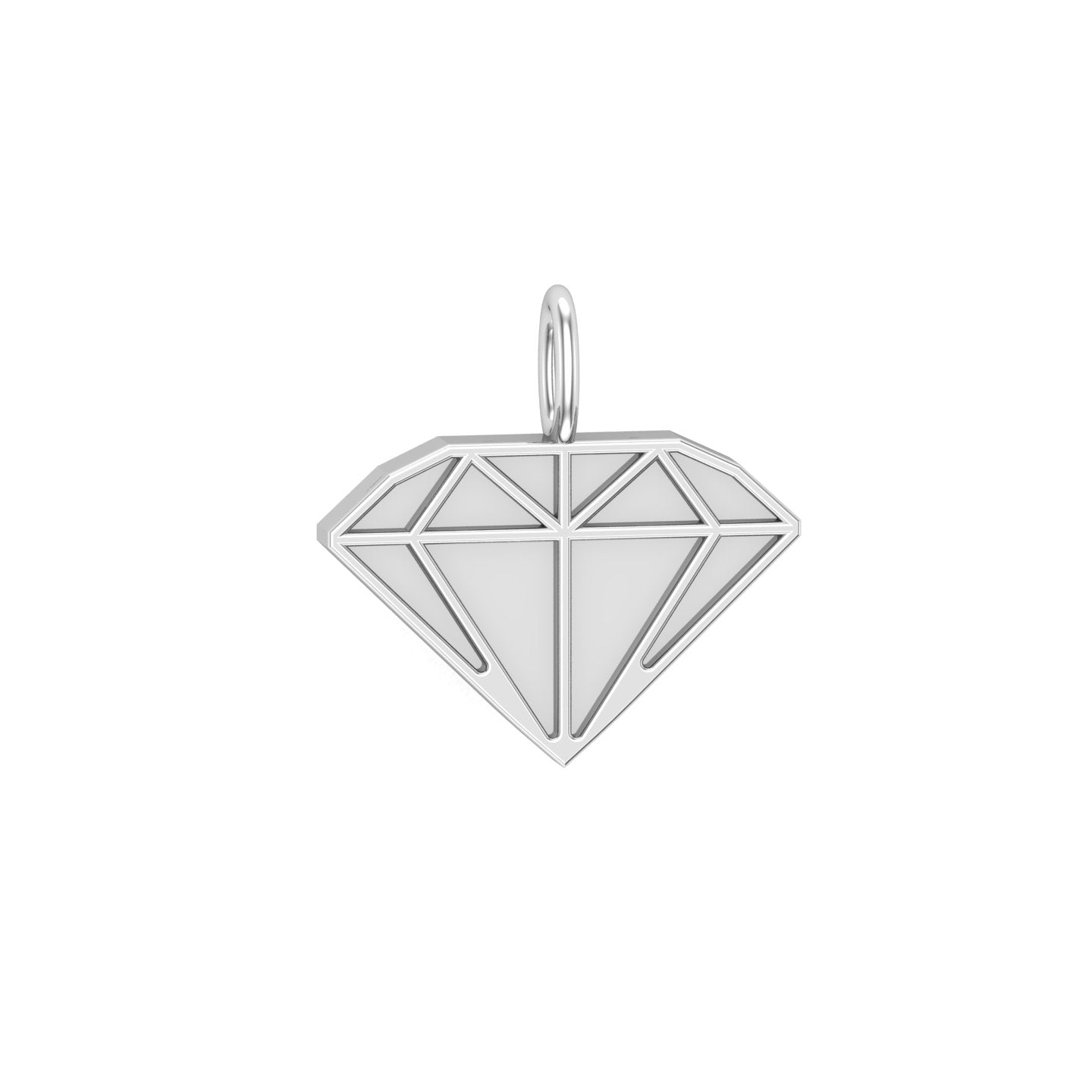 Solid Gold Diamond Shape Charm