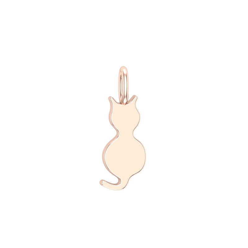 Solid Gold Cat Charm