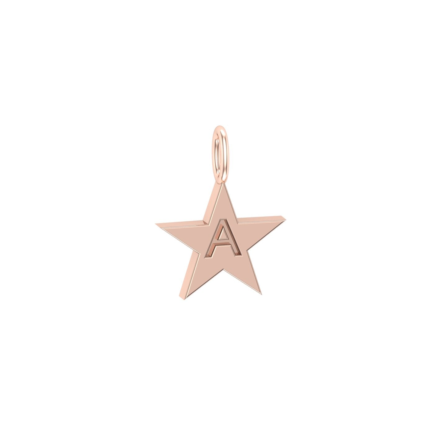Solid Gold Engravable Star Charm