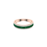 Solid Gold Half Eternity Emerald And Diamond Ring