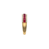 Solid Gold Half Eternity Ruby and Diamond Ring