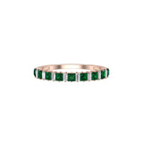 Solid Gold Emerald Diamond Half Eternity Band