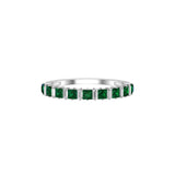 Solid Gold Emerald Diamond Half Eternity Band