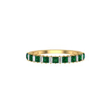 Solid Gold Emerald Diamond Half Eternity Band