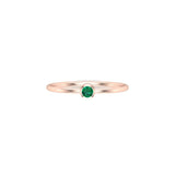 Solid Gold Emerald Solitaire Ring