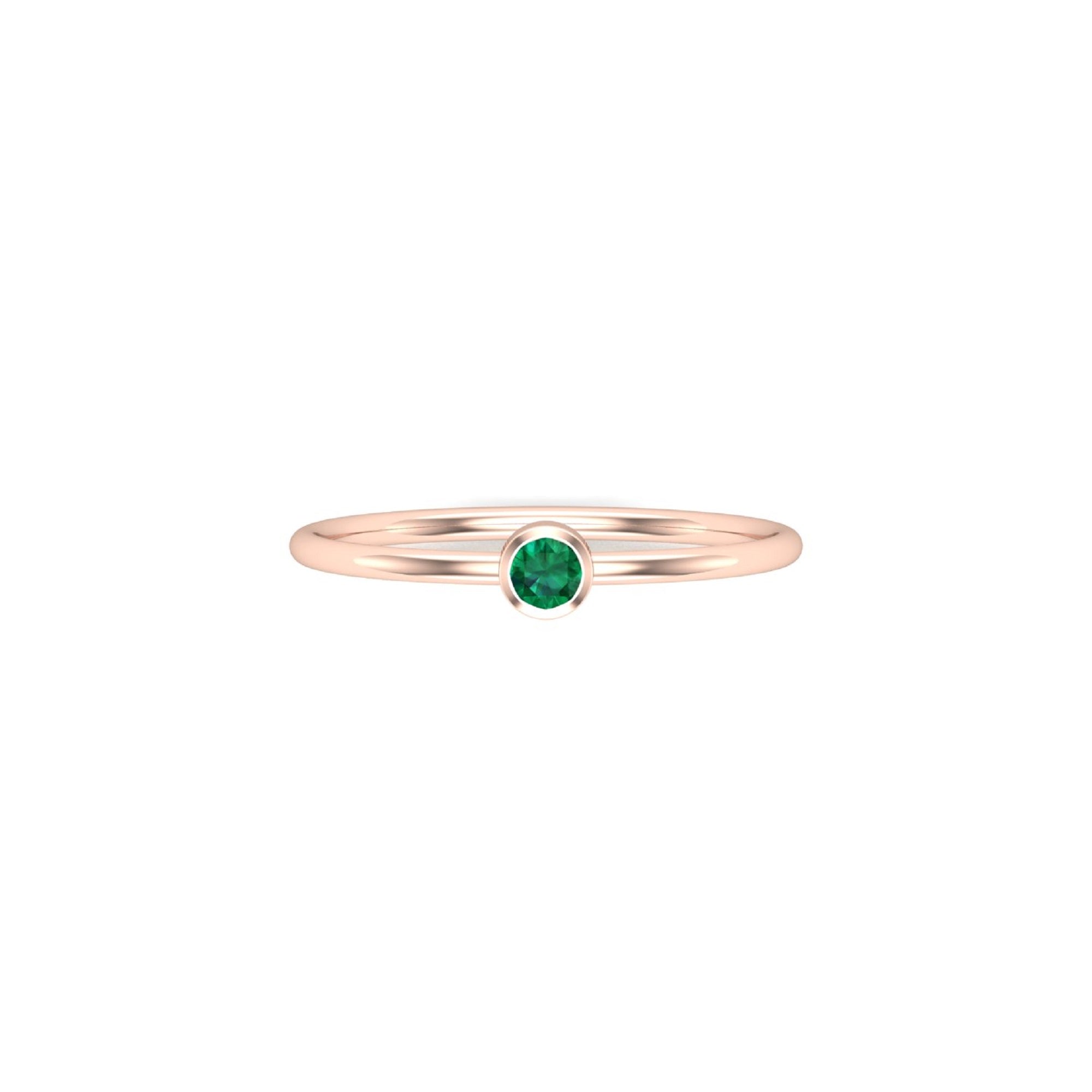 Solid Gold Emerald Solitaire Ring