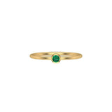 Solid Gold Emerald Solitaire Ring