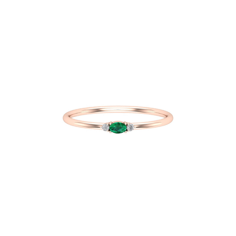 Emerald Tiny Oval Ring