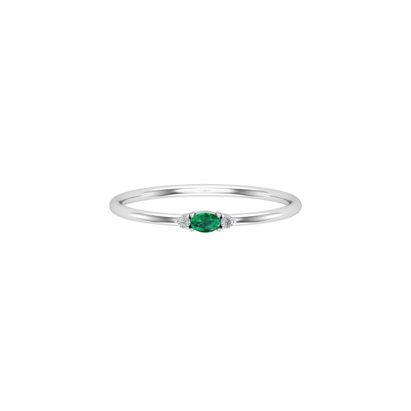 Emerald Tiny Oval Ring