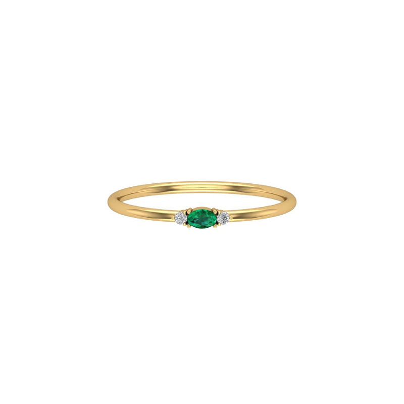 Emerald Tiny Oval Ring