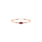Solid Gold Ruby Tiny Oval Ring