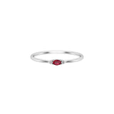 Solid Gold Ruby Tiny Oval Ring