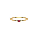 Solid Gold Ruby Tiny Oval Ring