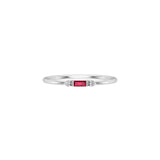Solid Gold Diamond and Ruby Tiny Baguette Ring