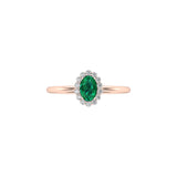 Solid Gold Emerald and Diamond Ring