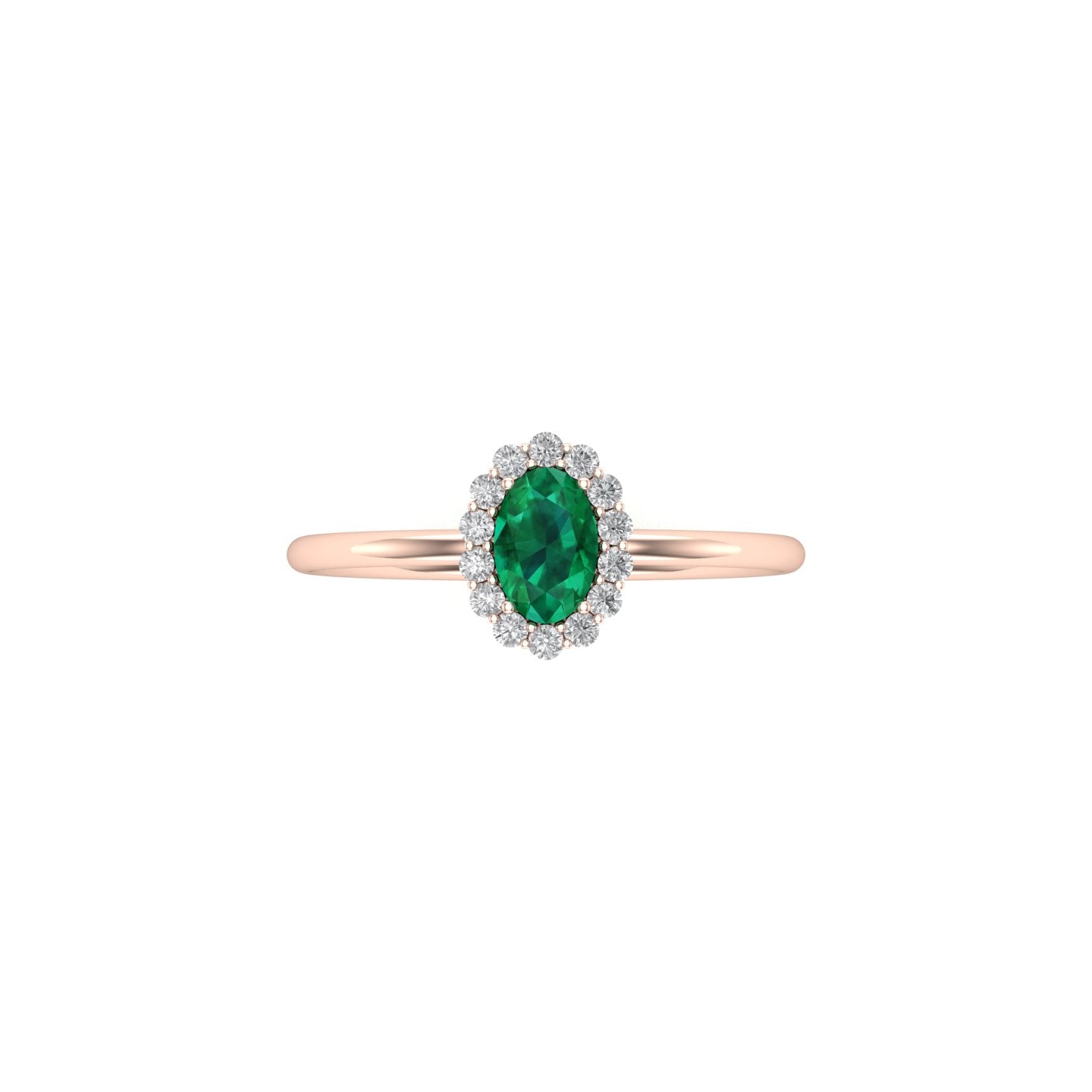 Solid Gold Emerald and Diamond Ring