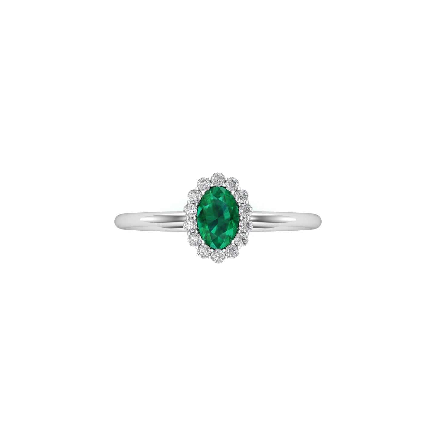 Solid Gold Emerald and Diamond Ring