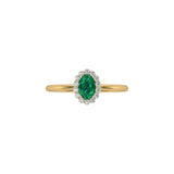 Solid Gold Emerald and Diamond Ring