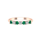 Solid Gold Emerald and Diamond Band