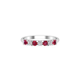 Solid Gold Ruby Diamond Wedding Band