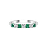 Solid Gold Emerald and Diamond Band
