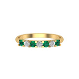 Solid Gold Emerald and Diamond Band