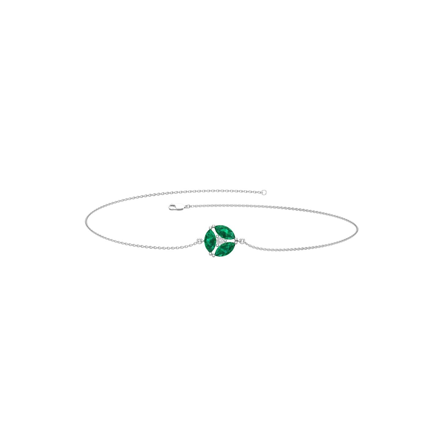Solid Gold Emerald Cluster Bracelet