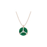 Solid Gold Diamond and Emerald Cluster Necklace