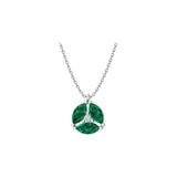 Solid Gold Diamond and Emerald Cluster Necklace