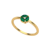 Solid Gold Unique Emerald and Diamond Cluster Ring