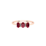 Solid Gold Ruby and Diamond Cluster Ring