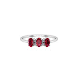 Solid Gold Ruby and Diamond Cluster Ring