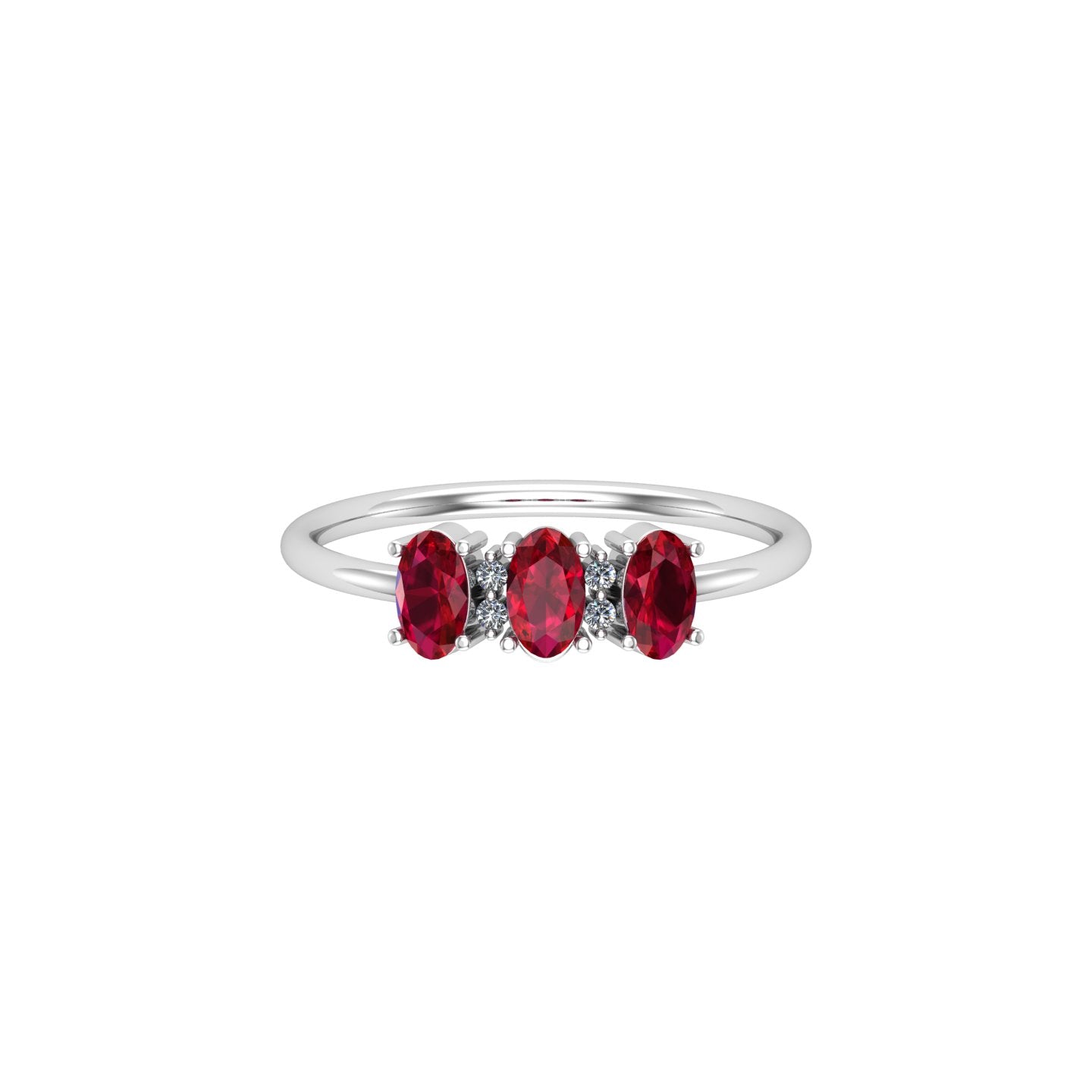 Solid Gold Ruby and Diamond Cluster Ring
