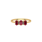 Solid Gold Ruby and Diamond Cluster Ring