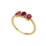 Solid Gold Ruby and Diamond Cluster Ring