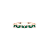 Solid Gold Marquise Emerald and Diamond Ring