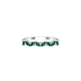 Solid Gold Marquise Emerald and Diamond Ring