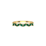 Solid Gold Marquise Emerald and Diamond Ring