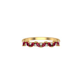 Solid Gold Marquise Ruby and Diamond Ring