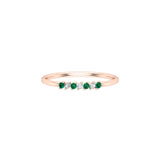 Solid Gold Emerald and Diamond Wedding Band