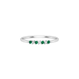 Solid Gold Emerald and Diamond Wedding Band