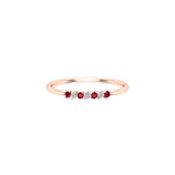 Solid Gold Ruby and Diamond Band