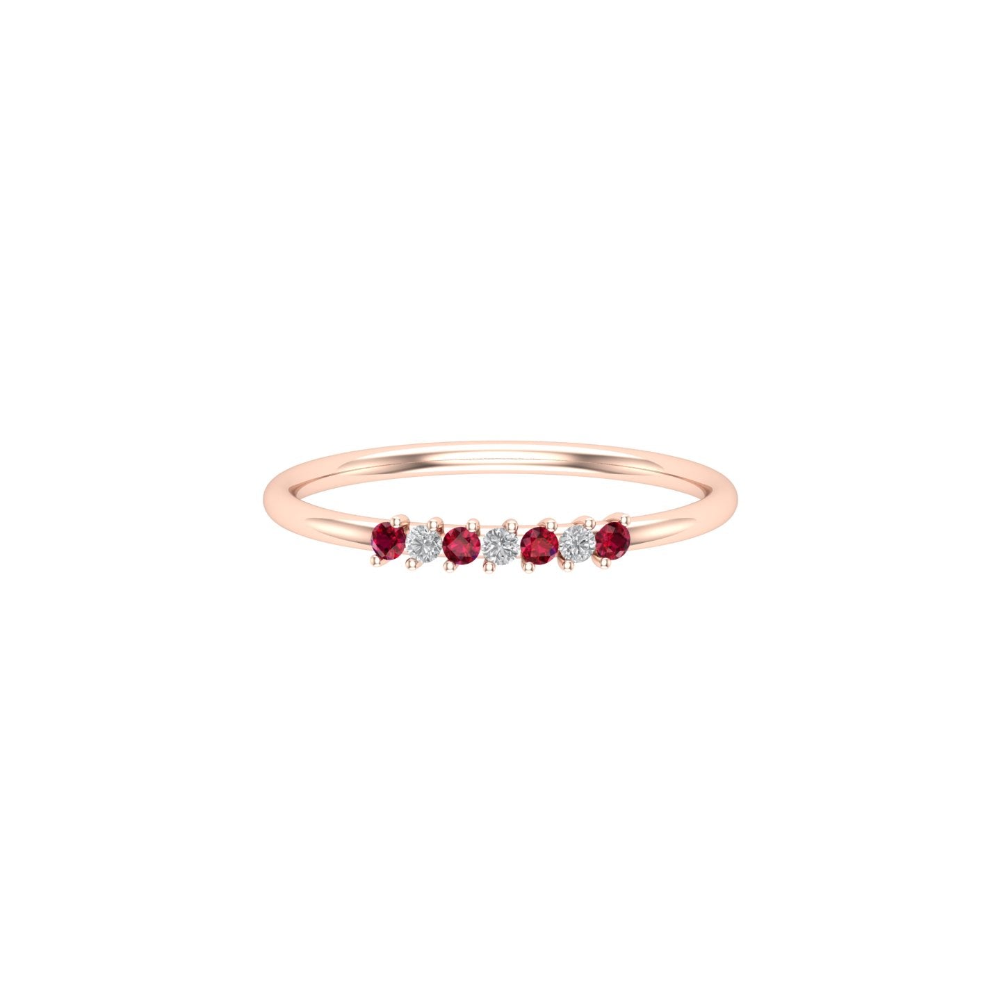 Solid Gold Ruby and Diamond Band