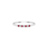 Solid Gold Ruby and Diamond Band
