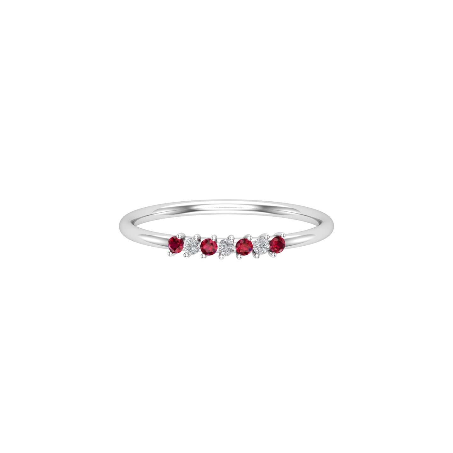 Solid Gold Ruby and Diamond Band